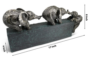 Elephant Family Sculpture – Polyresin Home Decor Figurine
