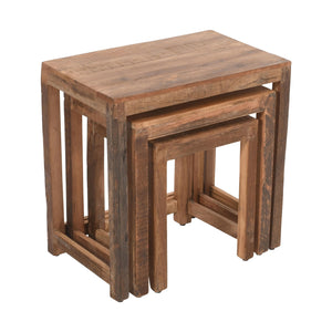 Reclaimed Solid Wood Nesting Tables Set of 3