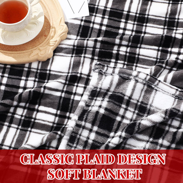 Christmas Buffalo Plaid Flannel Throw Blankets – 32-Pack, 60x50 Inches, Multicolor