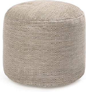 Round Cotton Pouf Ottoman Footrest – Floor Seating for Living Room & Bedroom