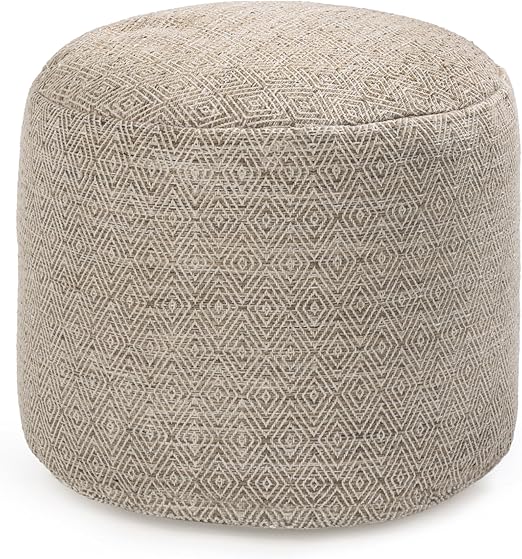 Round Cotton Pouf Ottoman Footrest – Floor Seating for Living Room & Bedroom