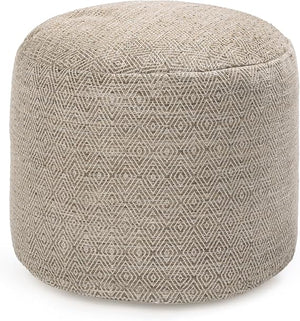 Round Pouf Ottoman Footrest – Handmade Floor Seating