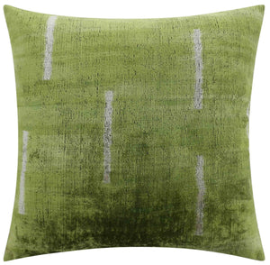 Green Abstract Velvet Throw Pillow 20x20 – Square Accent Cushion with Down Feather Insert