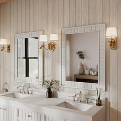 Rectangular Wood Framed Wall Mirror 37"x28"