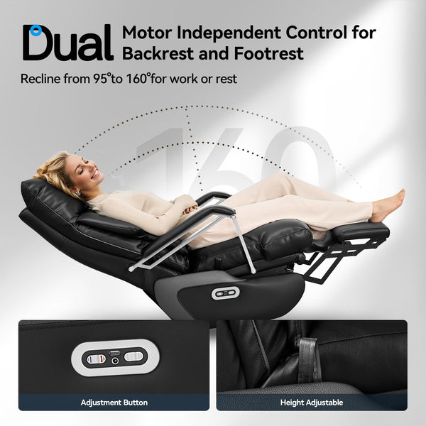 Dual Motor Electric Executive Office Chair with Footrest