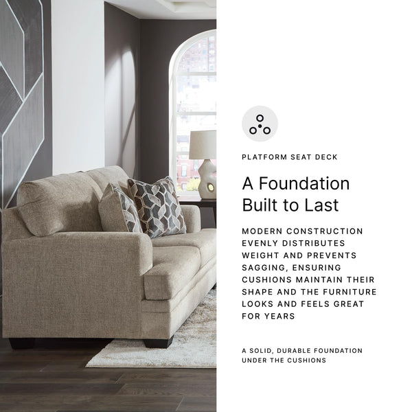 Contemporary Polyester Loveseat with Accent Pillows