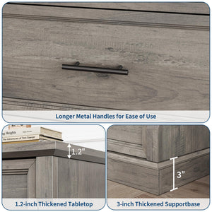 6 Drawer Farmhouse Dresser Wide Chest of Drawers with Metal Handles