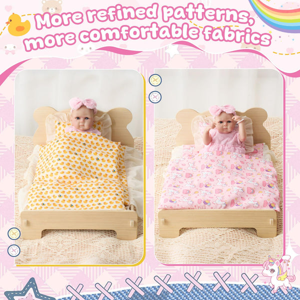 18 Inch Doll Bedding Set 6-Piece with Comforter, Mattress & Pillow
