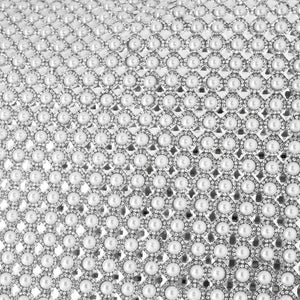 Decorative Throw Pillow with Pearl & Rhinestone Embellishment