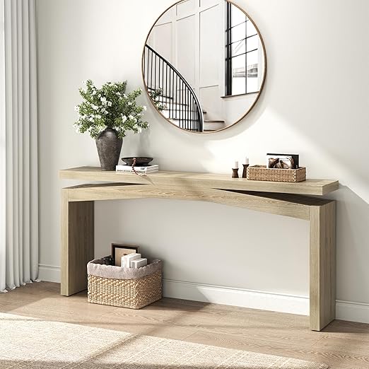 63-Inch Wooden Console Table for Entryway & Living Room