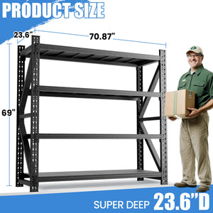 Heavy Duty Garage Storage Shelving Unit, 4-Tier Metal