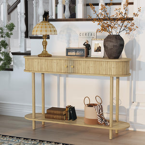 Modern 47.2" Console Table with Tambour Door Storage