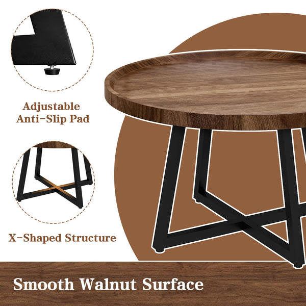 Round Coffee Table and End Table Set of 3