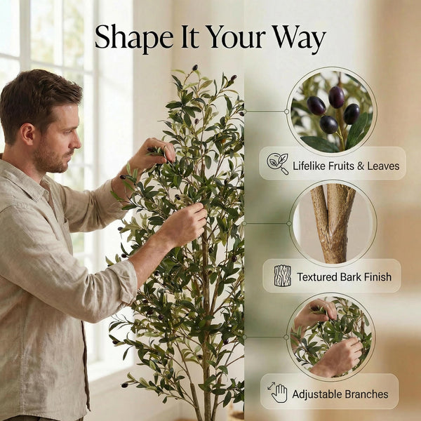 Artificial Olive Tree with Pot – Indoor & Outdoor Floor Plant