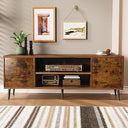 Mid-Century Modern TV Stand with Storage Cabinets