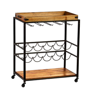 Transitional Bar Cart with Wine Rack