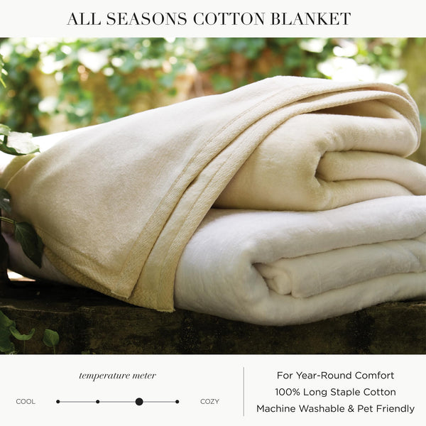 All Seasons Cotton Throw Blanket – White