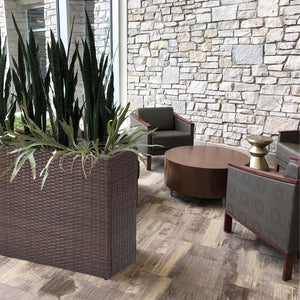 Tall Rectangular Outdoor Planter with Removable Liner