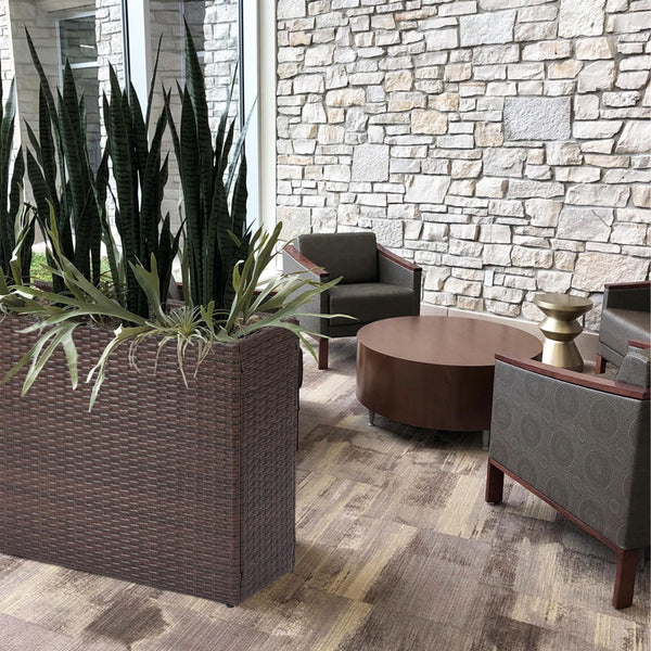 Tall Rectangular Outdoor Planter with Removable Liner