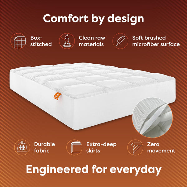 Hypoallergenic Overstuffed Pillow Top Mattress Topper