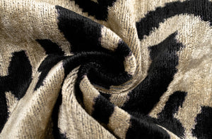 Velvet Throw Pillow with Down Feather Insert – 16x24, Black & White Abstract