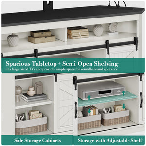 Corner TV Stand with Power Outlet & Storage for 70 Inch TV