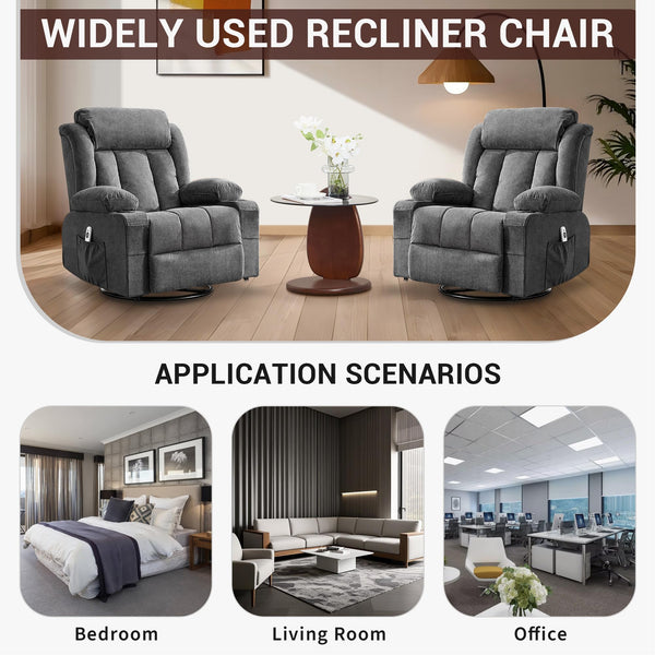 Swivel Glider Rocking Recliner Chair with Cup Holder