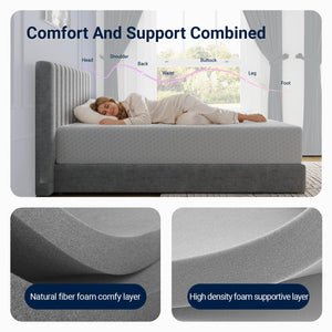 King Mattress 12 Inch with Bamboo Charcoal Memory Foam, Cooling & Pain Relief