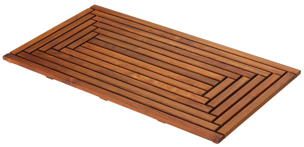 Solid Teak Wood Shower Spa Bath Mat – Indoor Outdoor Floor Mat