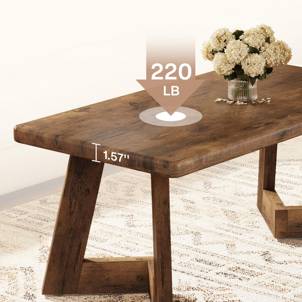 Farmhouse Coffee Table with V-Shaped Legs