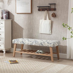 Upholstered Storage Bench with Shoe Storage