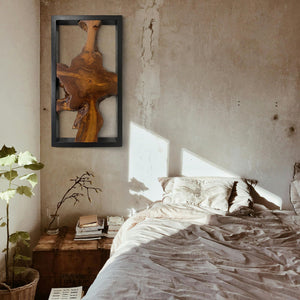 Teak Wood Wall Art Decor – Rustic Farmhouse Wooden Wall Hanging