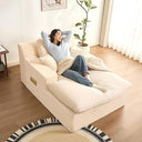 Convertible Chaise Lounge Sofa Bed with Armrests & Side Pockets