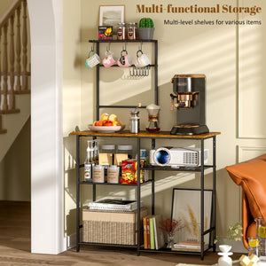 6-Tier Baker's Rack with Storage Adjustable Shelves and 10 S-Hooks