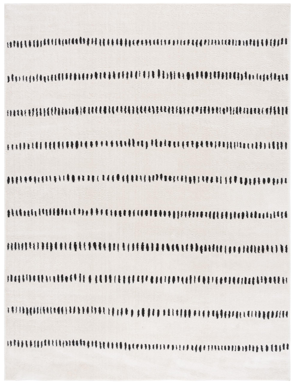 Ivory & Black Geometric Area Rug – 10' x 14' Rectangular