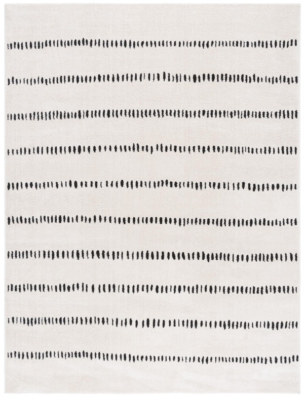 Ivory & Black Geometric Area Rug – 10' x 14' Rectangular