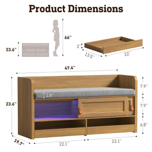 Entryway Bench with Storage & UV Shoe Organizer