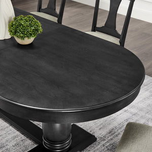 Extendable Oval Dining Table Set for 6-8