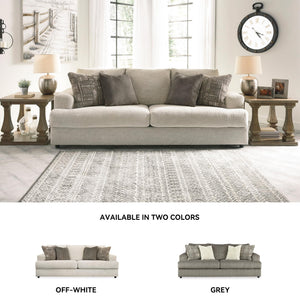 Cream Chenille Queen Sofa Sleeper with Accent Pillows