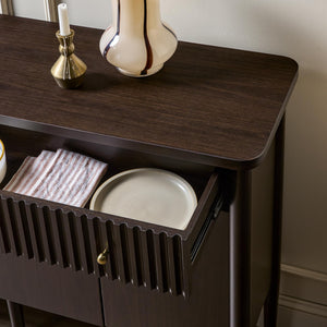 58-Inch Fluted Wood Buffet Sideboard with Storage
