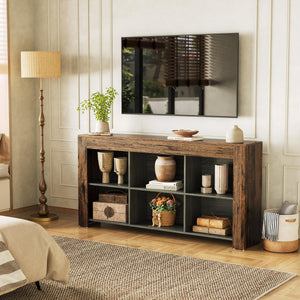 63-Inch TV Stand with Storage & Open Shelves