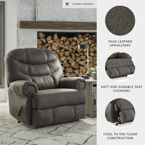 Large Zero Wall Recliner Chair – Grey Faux Leather