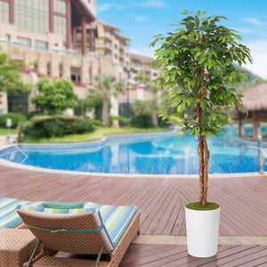 7 ft Artificial Ficus Tree with Planter