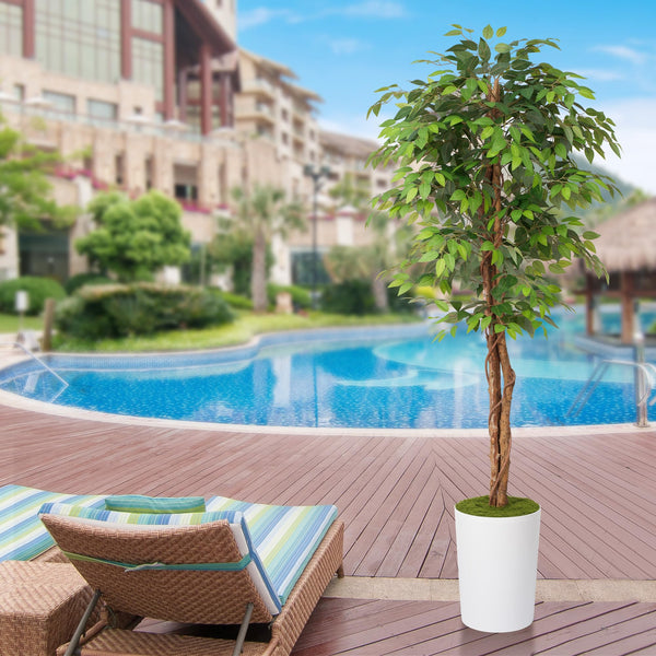 7 ft Artificial Ficus Tree with Planter