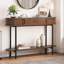 47-Inch Fluted Console Table with Drawers