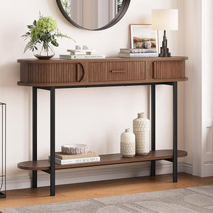 47-Inch Fluted Console Table with Drawers