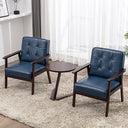 Mid-Century Modern Accent Chair Set of 2 with Side Table