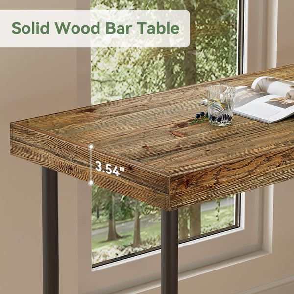 Solid Wood Bar Table 70.9" | Seats 6-8 | Industrial Style