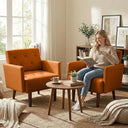 PU Leather Tufted Accent Armchair