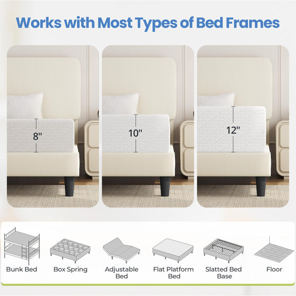 Gel Memory Foam Mattress | Green Tea Infused | CertiPUR-US | Twin, Full, Queen